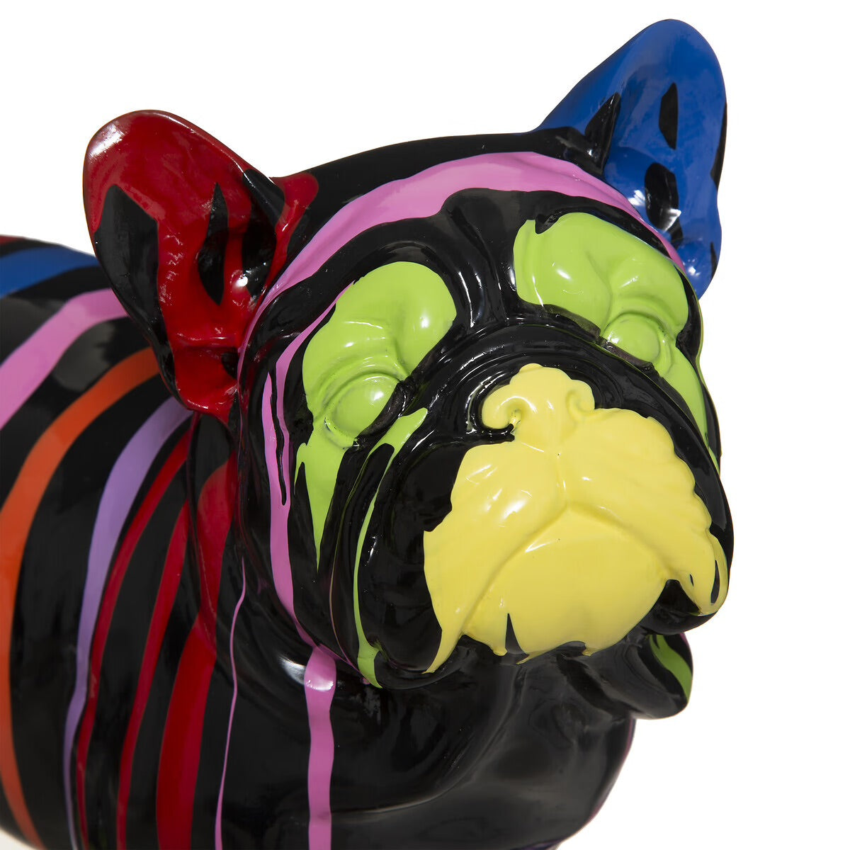 Statue Chien Noir Bulldog