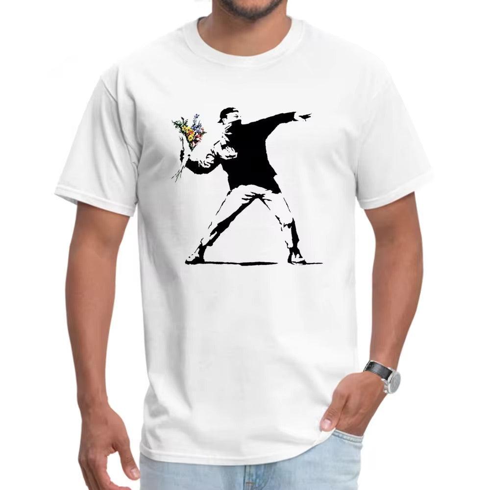 T-Shirt Banksy Lanceur de Fleurs