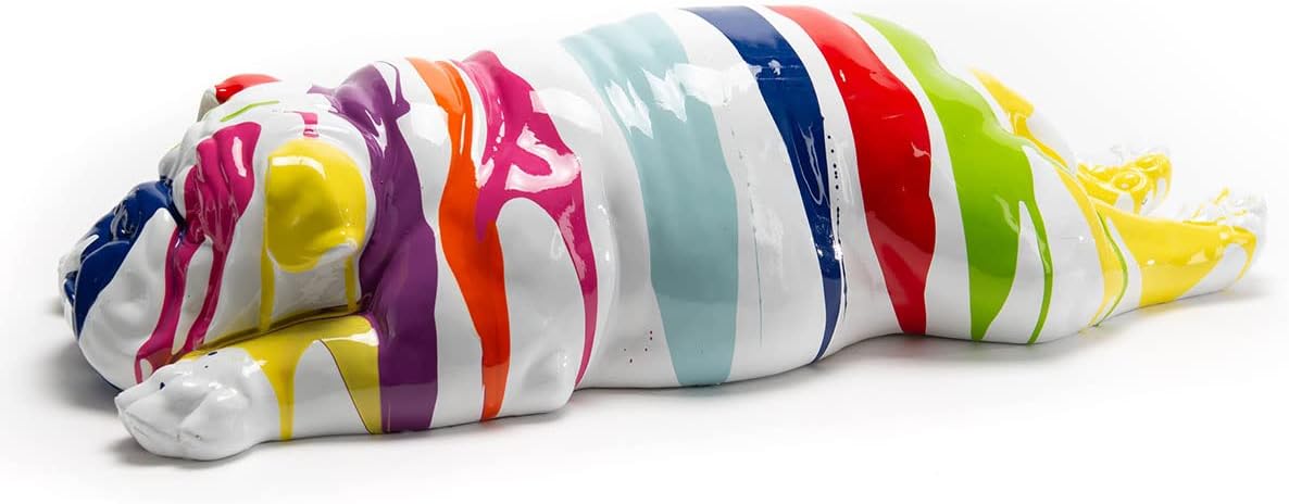 Statue Chien Couché Blanc