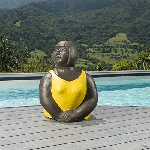 Statue Jardin Grosse Femme Jaune