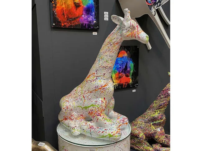 Statue Résine XXL Girafe Couchée