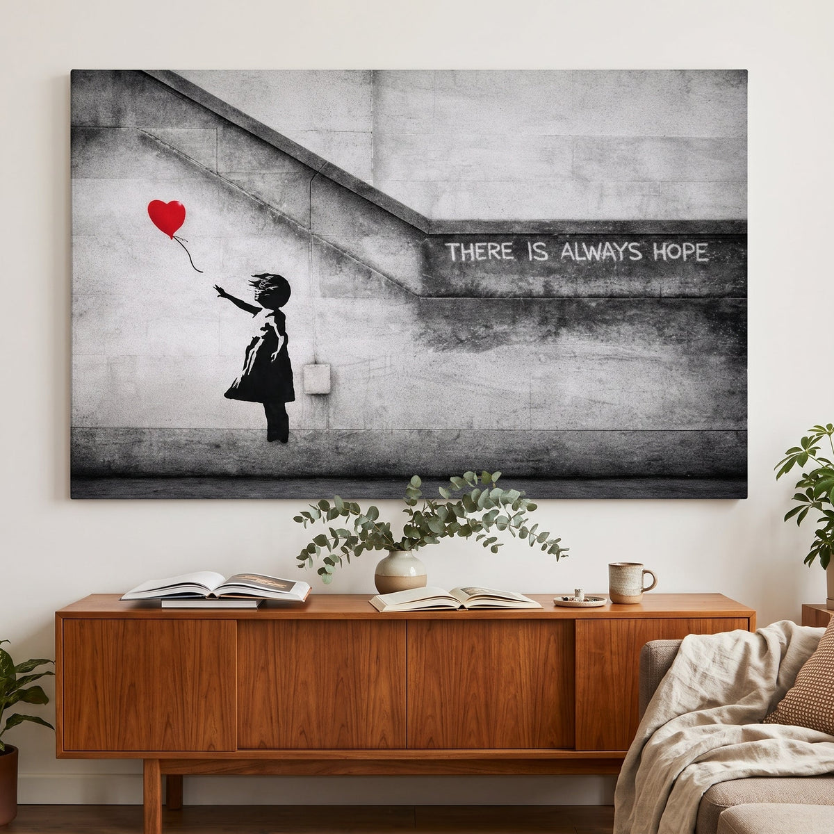 Tableau Banksy Fille Ballon Rouge