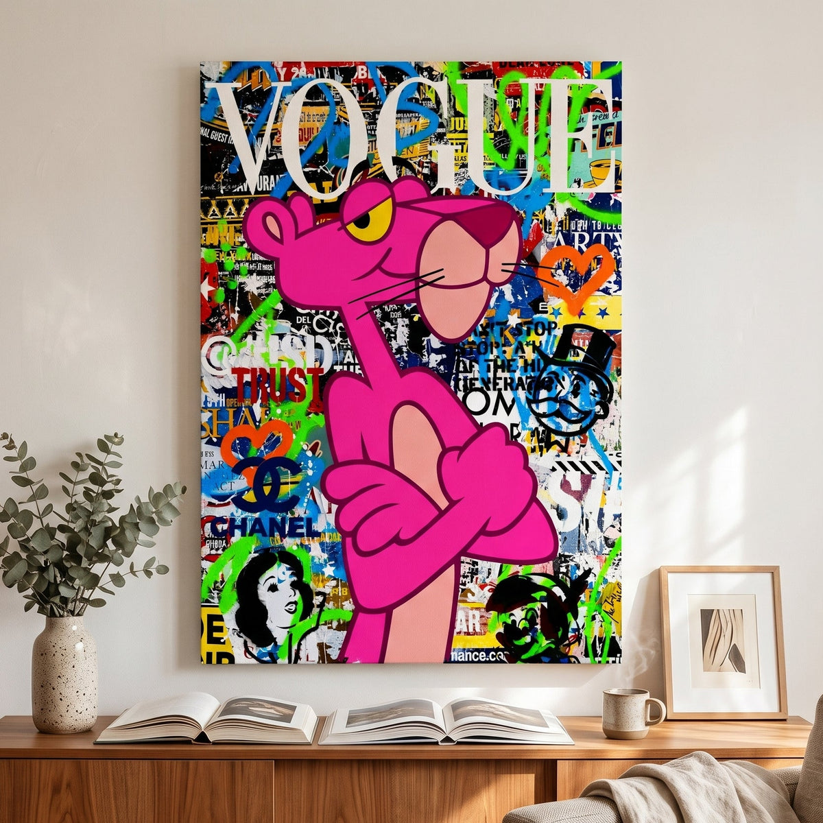 Tableau Pop Art Panthère Rose