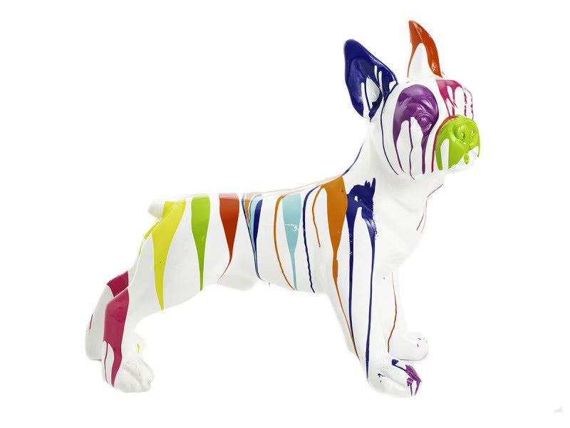 Statue Résine XXL Bulldog Français Blanc