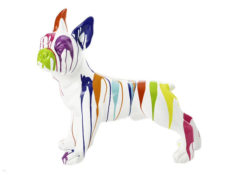 Statue Résine XXL Bulldog Français Blanc