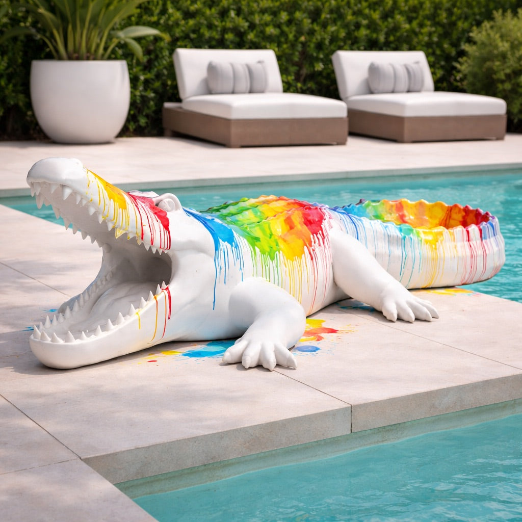 Statue Crocodile Jardin XXL