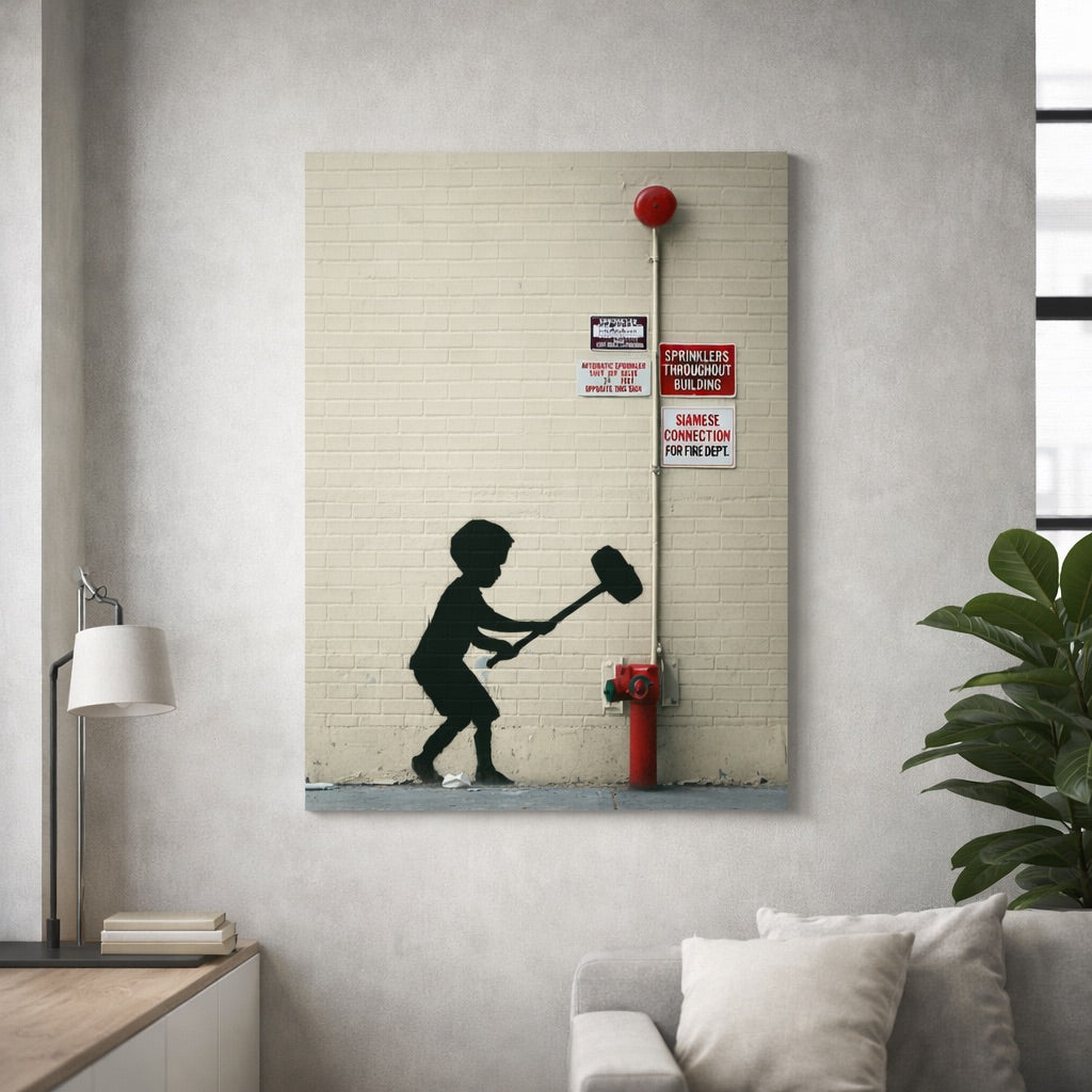 Tableau Banksy Hammer Boy