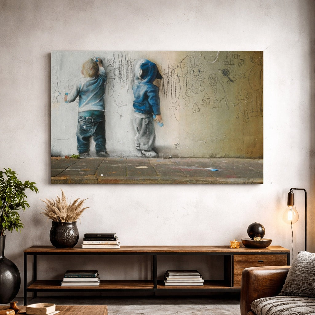 Tableau Banksy Kids Drawing