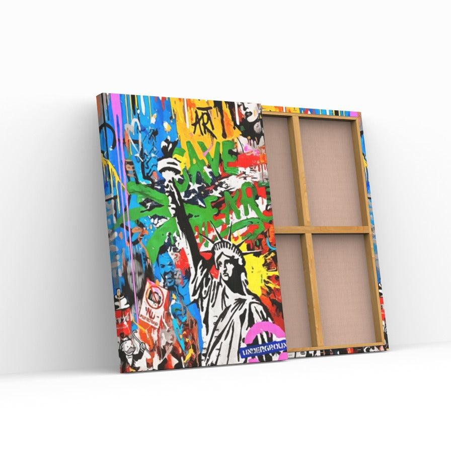 Tableau de la statue de la liberté street art