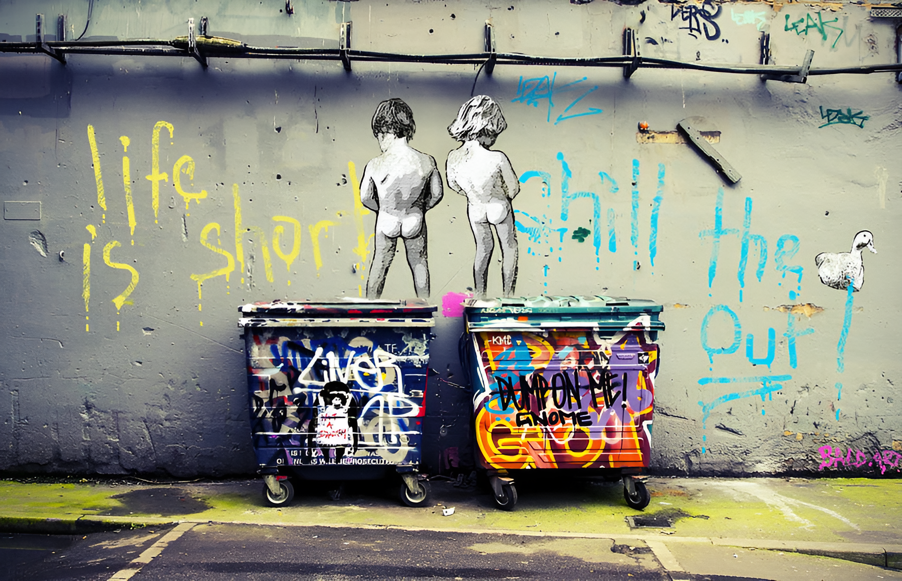 Tableau Banksy La Vie Est Courte