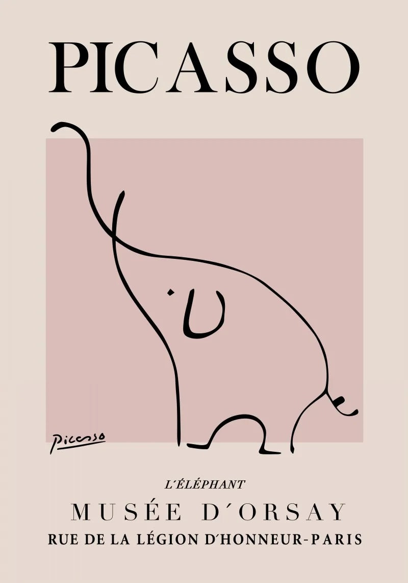 Tableau Street Art Picasso L'Éléphant