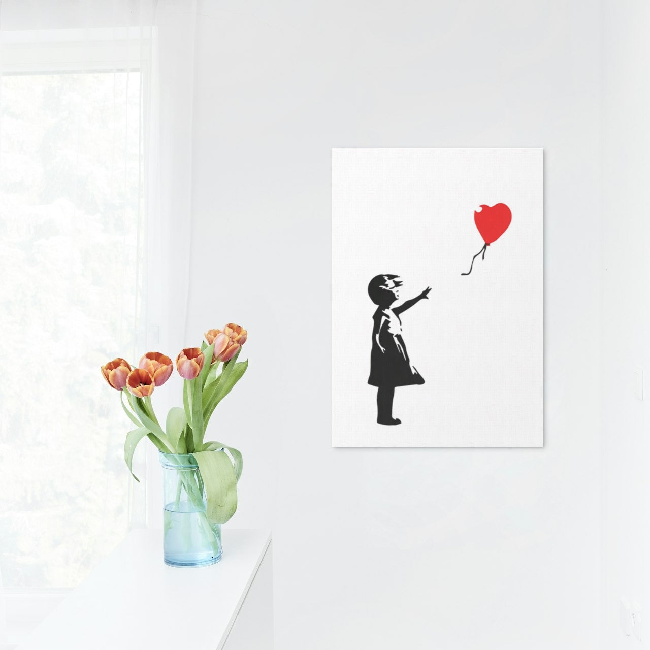 Tableau Banksy Fille Ballon Rouge