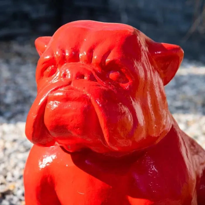Statue Jardin Bulldog Rouge