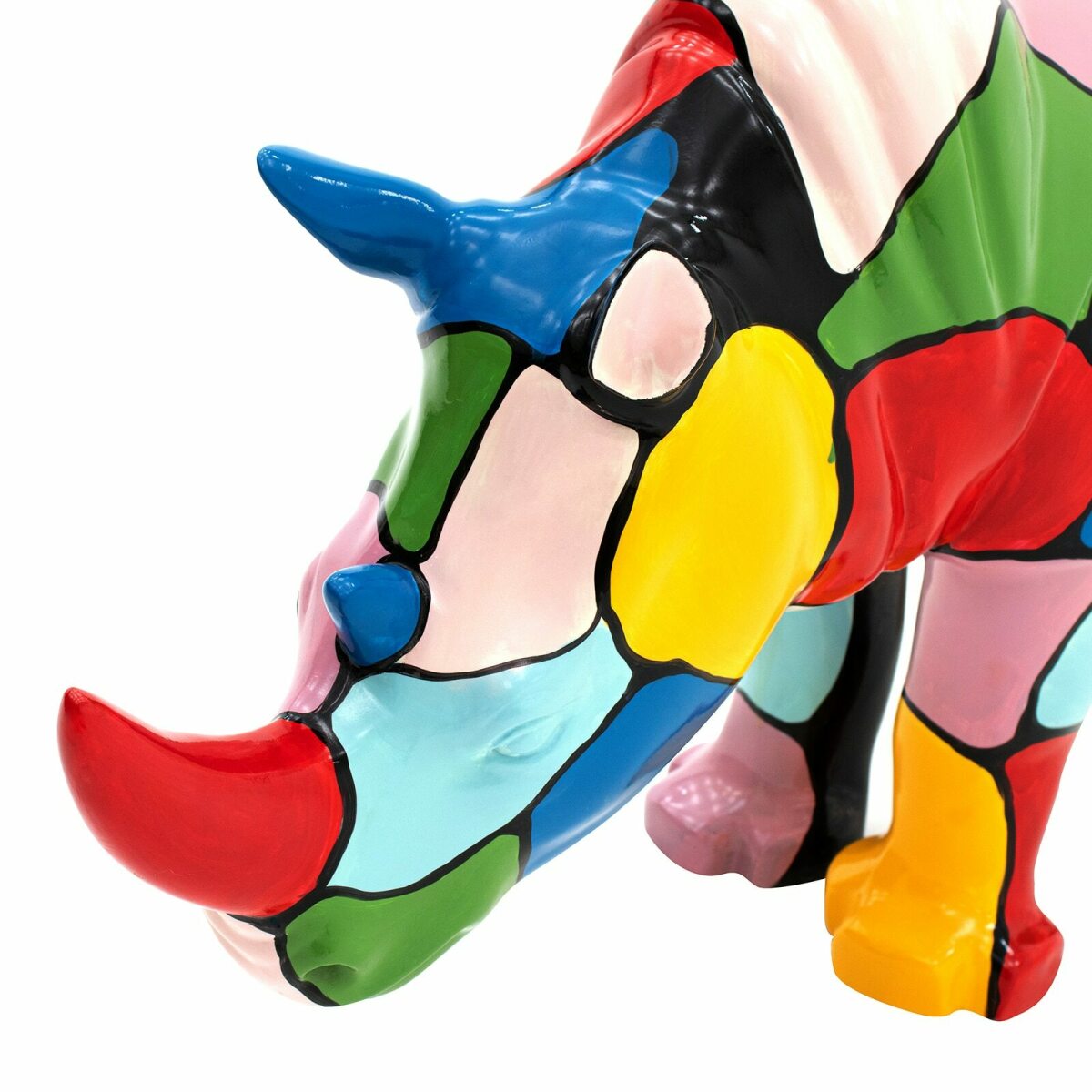 Statue Résine XXL Rhinocéros Multicouleur