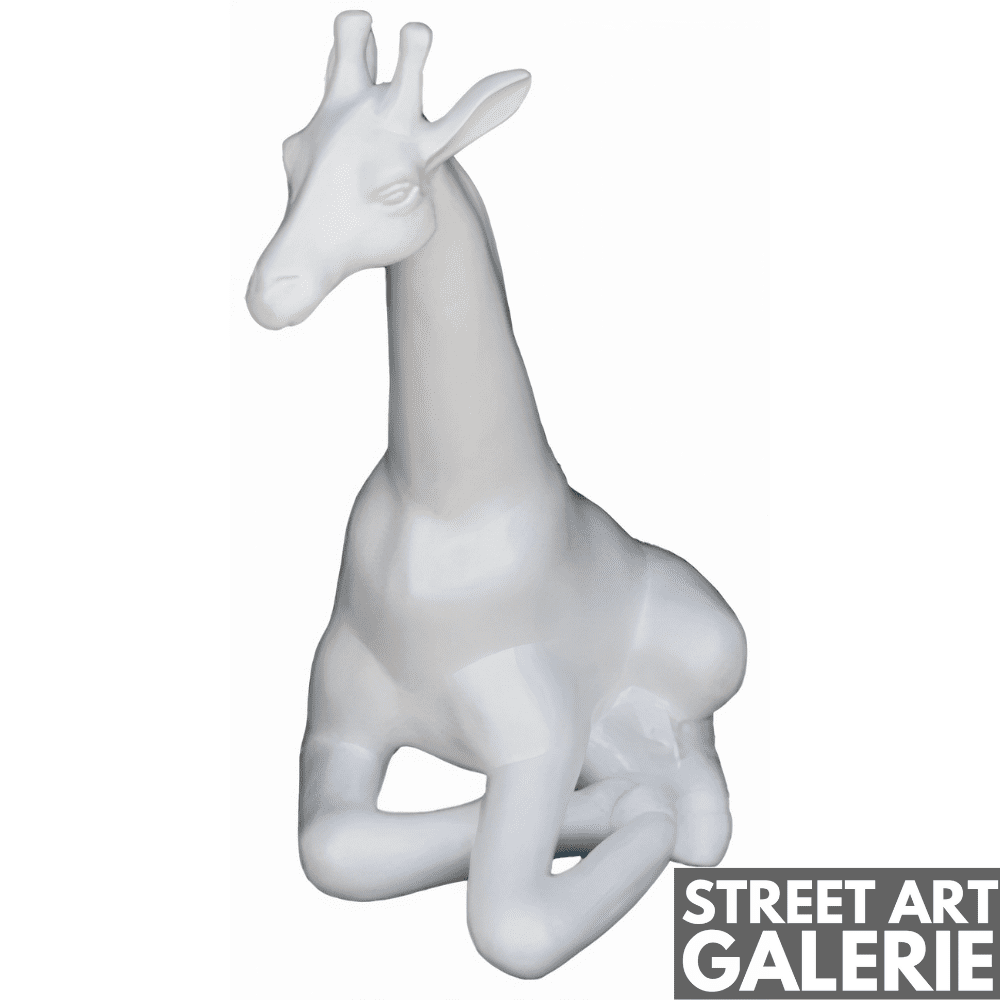 Girafe en Résine pour Jardin Blanc