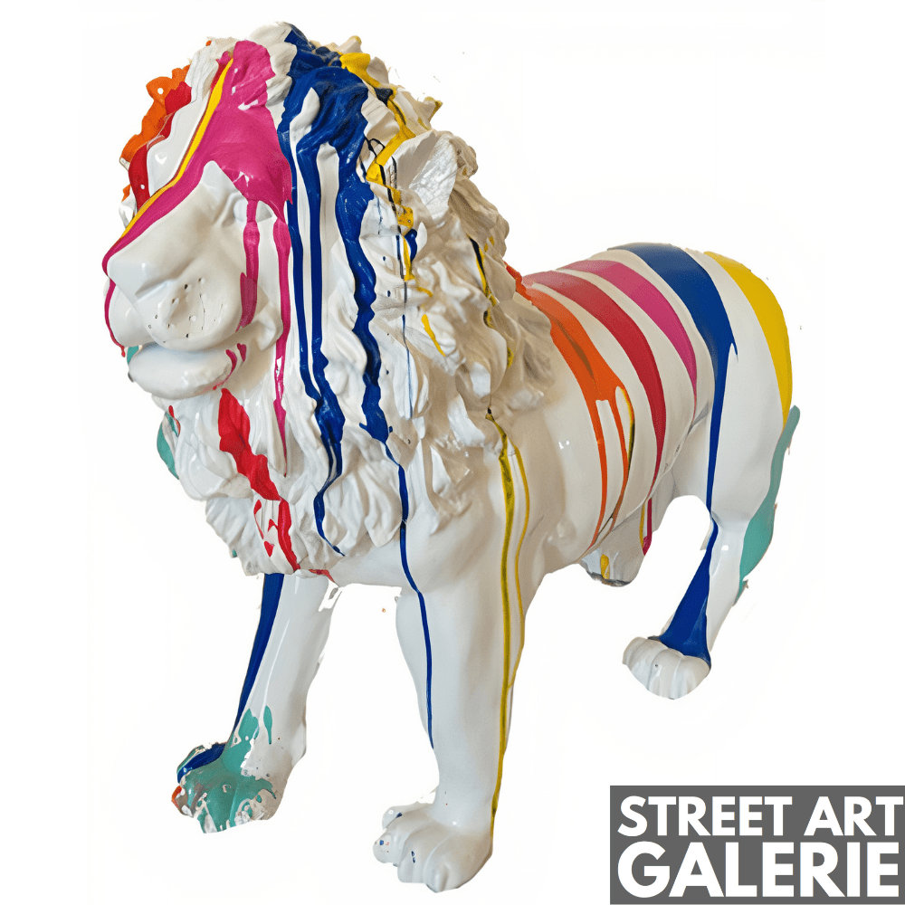 Lion en Résine Grandeur Nature Graffiti