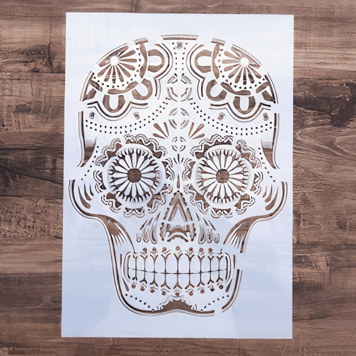 Pochoir Crâne Mexicain