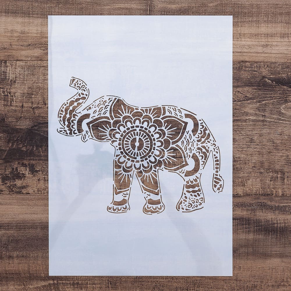 Pochoir Éléphant Mandala
