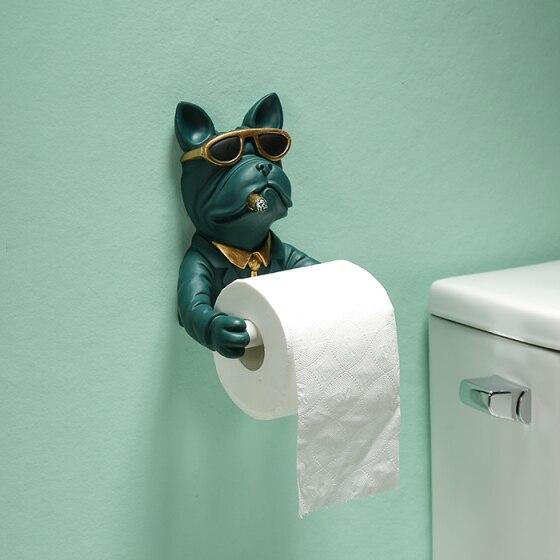 Porte Papier Toilette Chien Qui Fume Vert