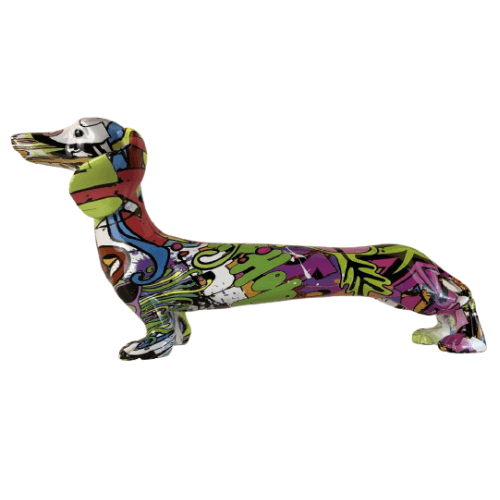 Sculpture Teckel Coloré