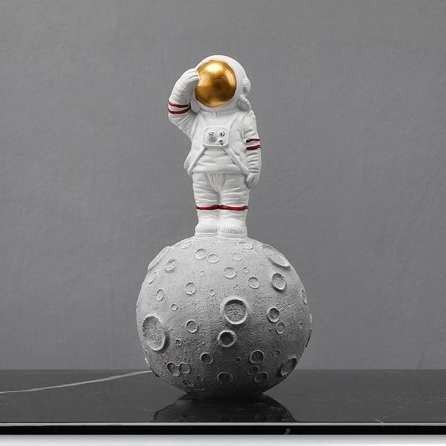 Statue Astronaute Debout Or