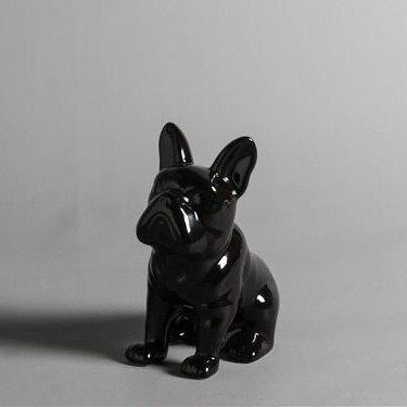 Statue Bouledogue Français Déco Noir