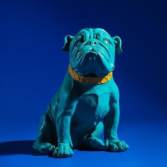 Statue Bouledogue Verte