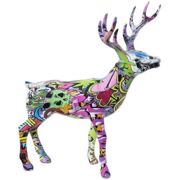 Statue Cerf Coloré