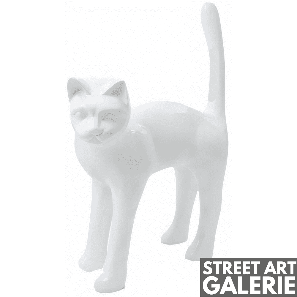 Statue Chat Extérieur Blanc