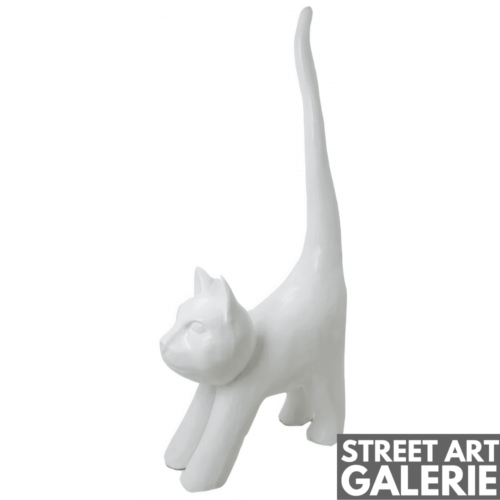 Statue Chat Pour Jardin Blanc