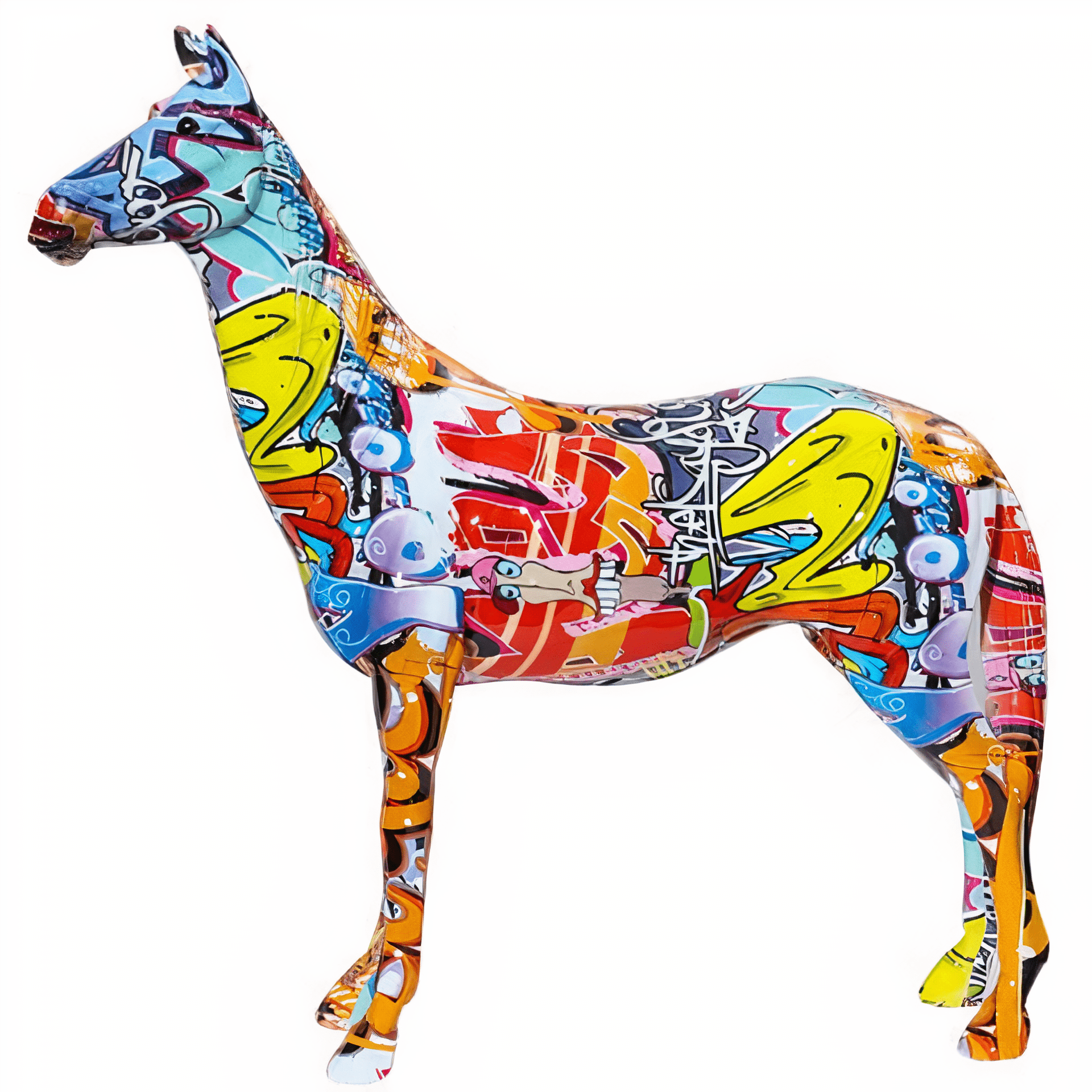 Statue Cheval Coloré