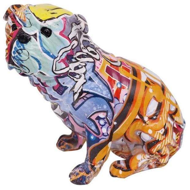 Statue Chien Assis Coloré