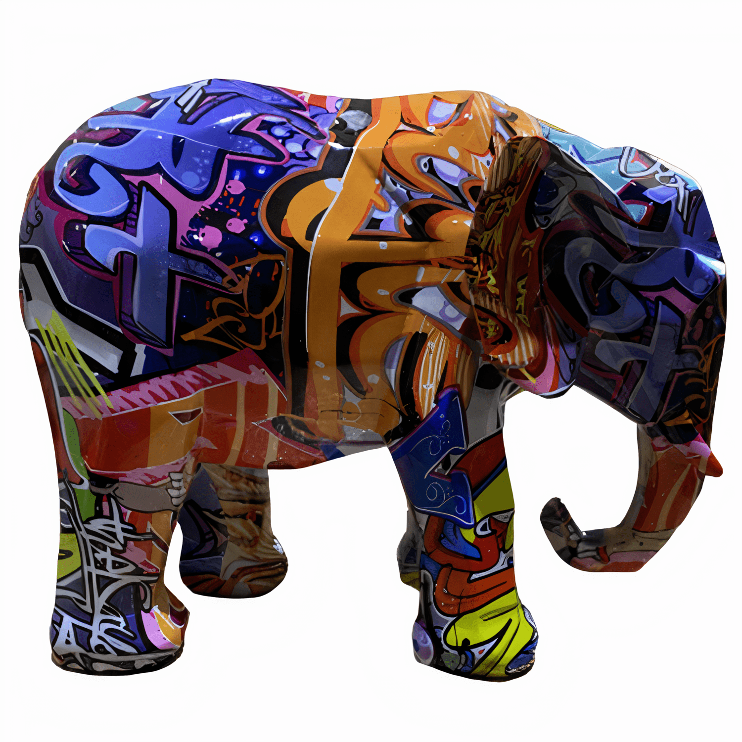 Statue Éléphant Multicolore