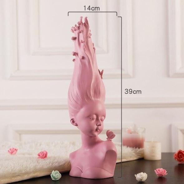 Statue Fille Originale Rose