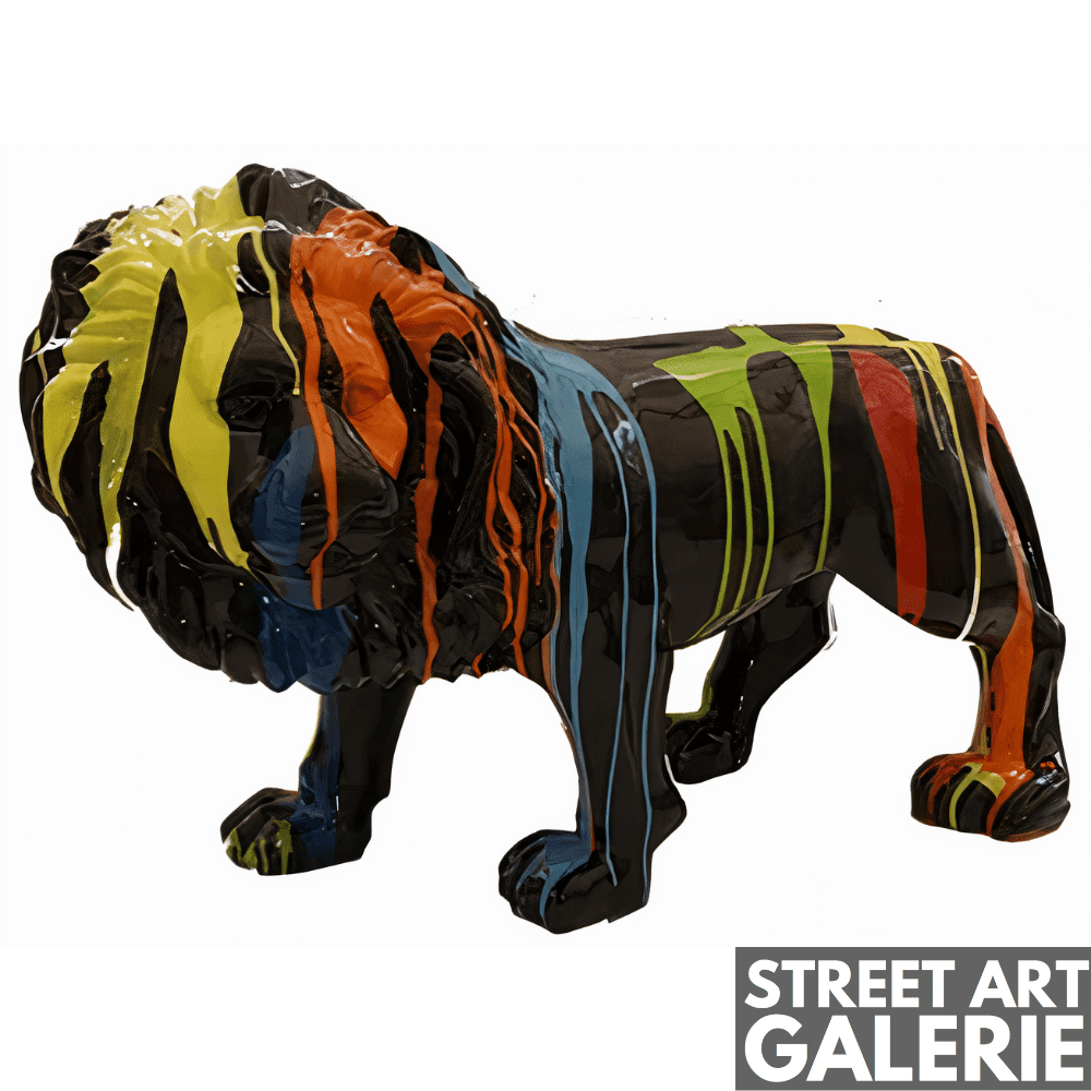 Statue Lion Décoration Extérieur Graffiti