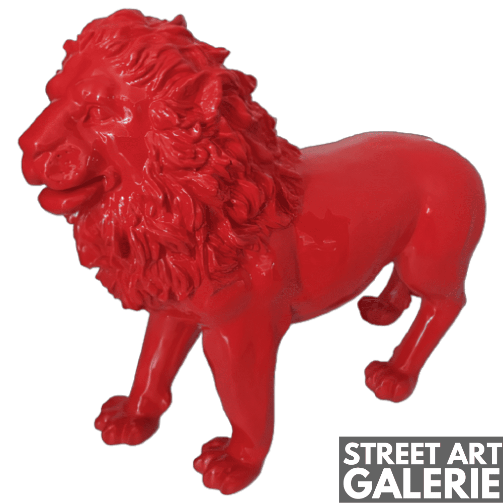 Statue Lion Géant Rouge