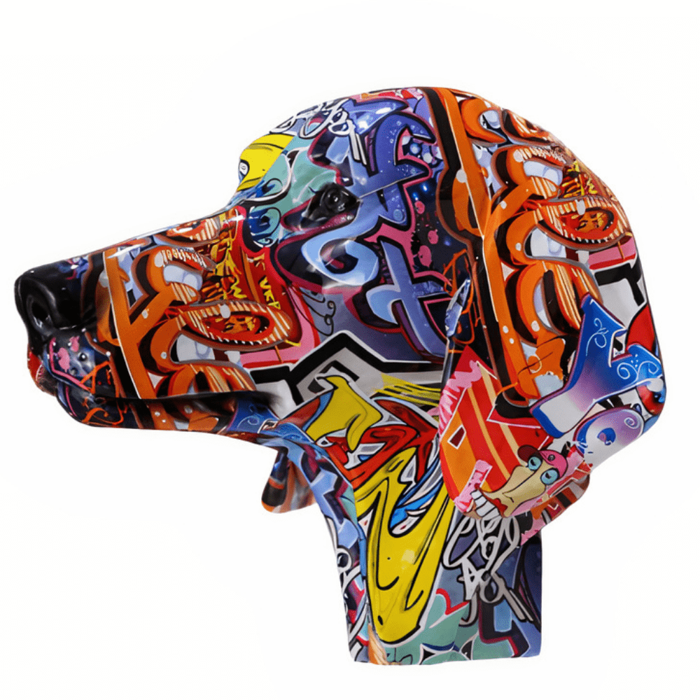 Statue Murale Chien Coloré