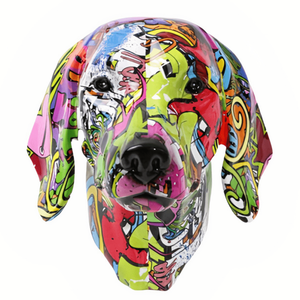 Statue Murale Chien Graffiti