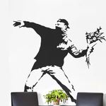 Sticker Banksy Lanceur de Fleurs