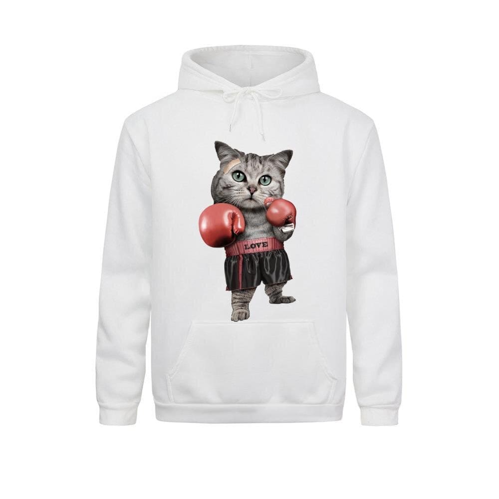 Sweat à Capuche Chat Boxeur