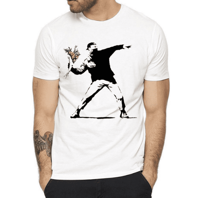 T-Shirt Banksy Lanceur de Fleurs