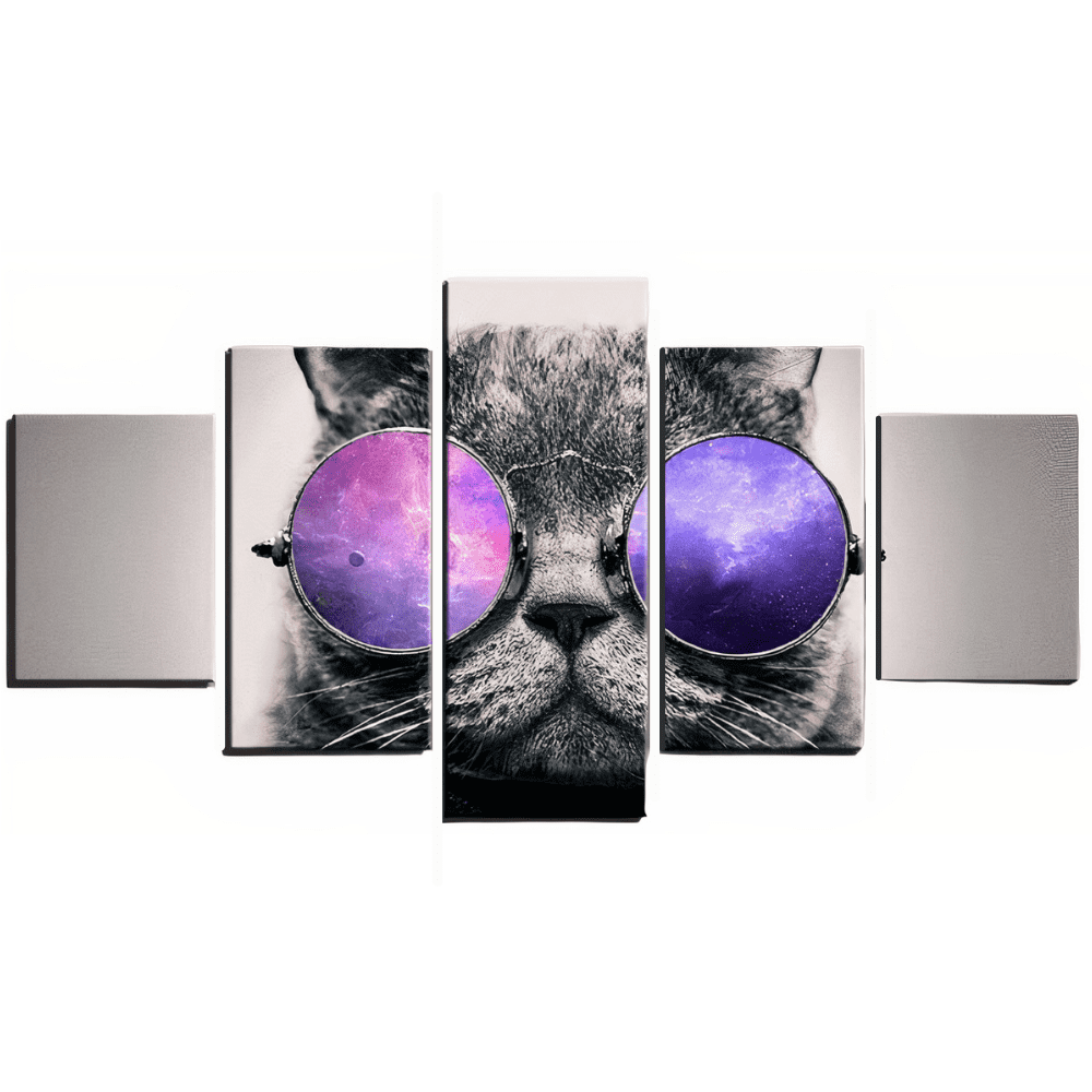 Tableau 5 Pièces Chat