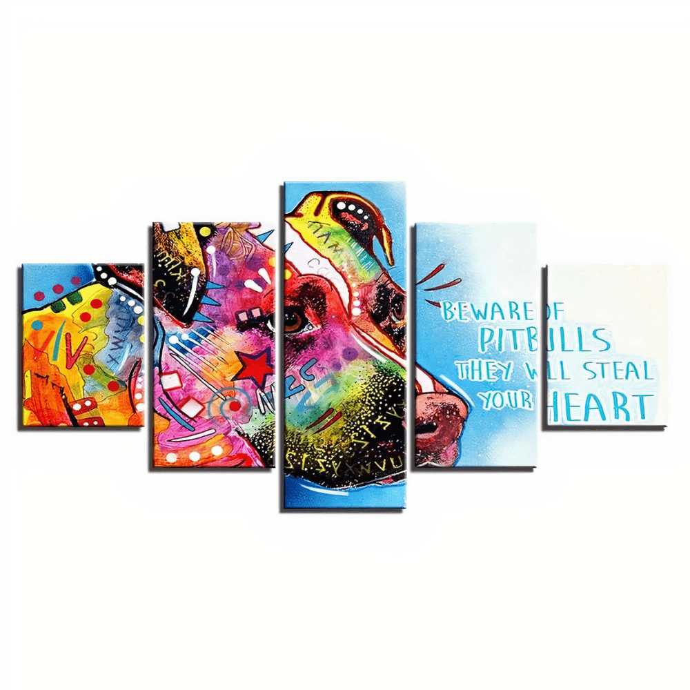 Tableau 5 Pièces Chien