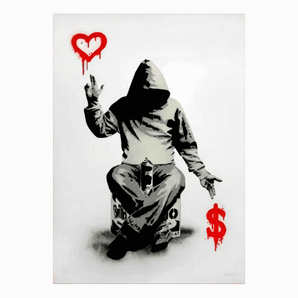 Tableau Banksy Boy Love Money