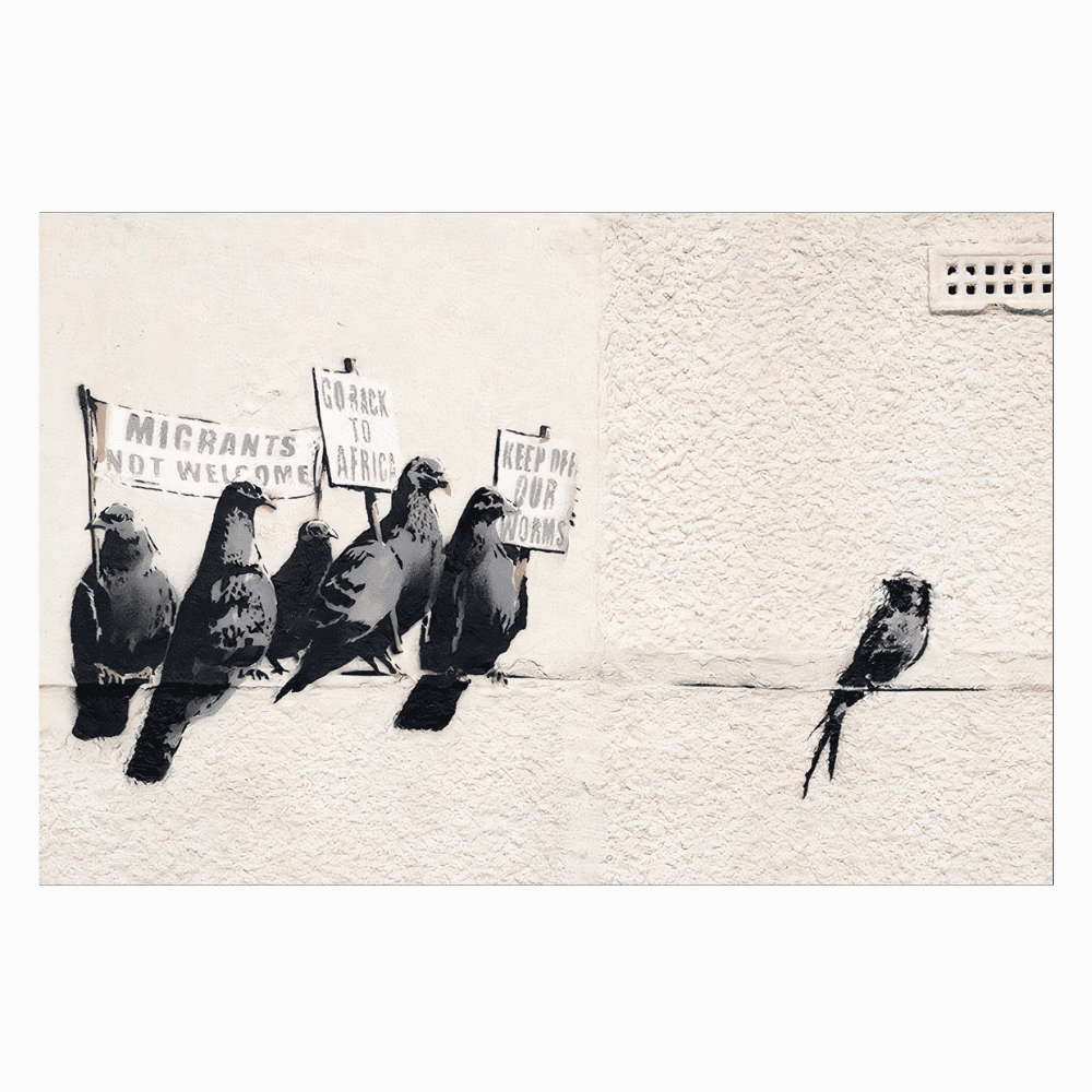 Tableau Banksy Pigeons