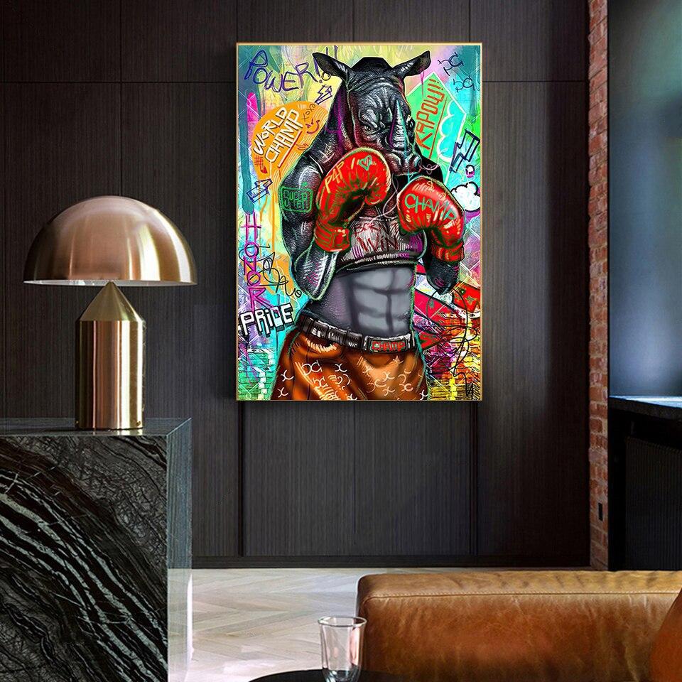 Tableau Rhinocéros Coloré