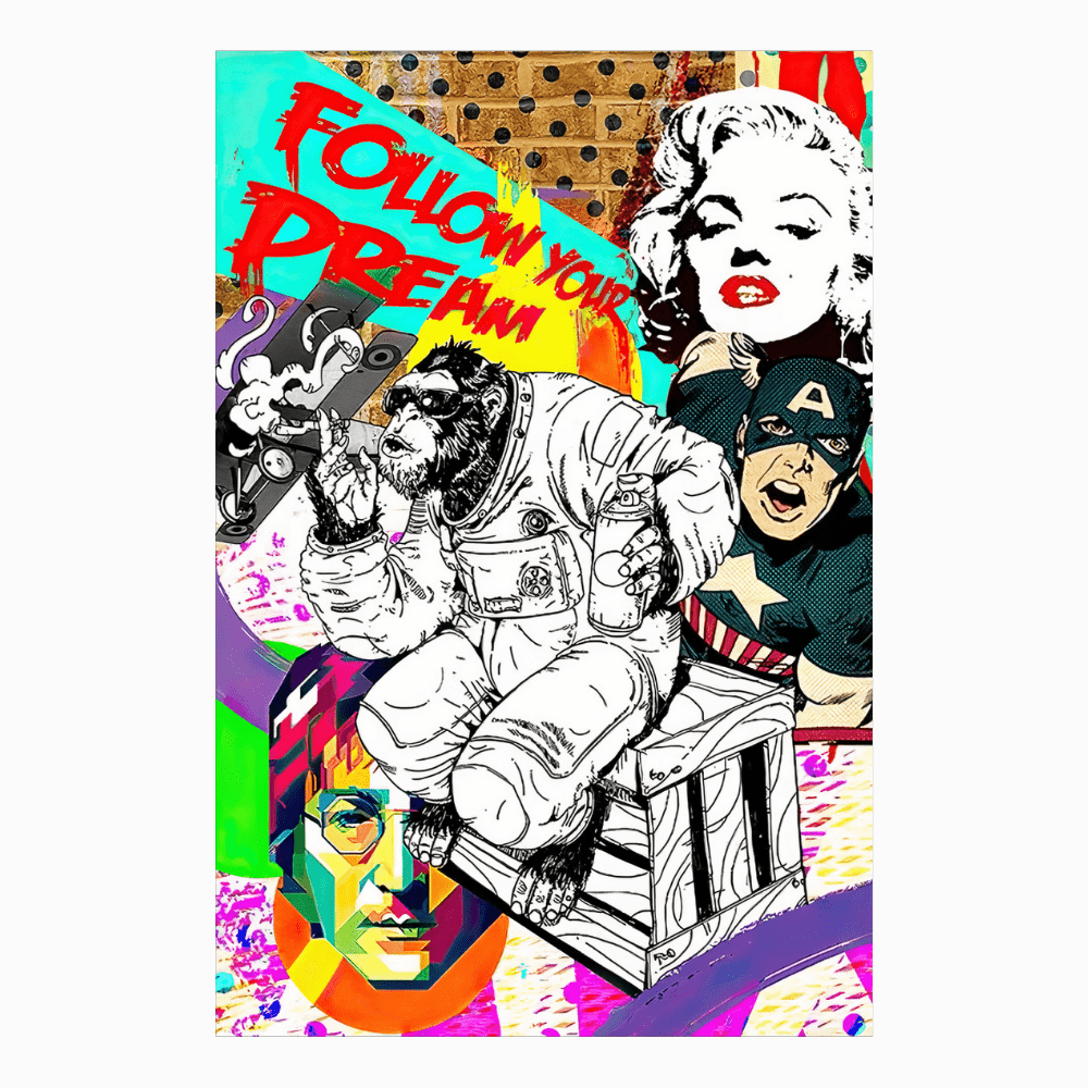 Tableau Singe Astronaute