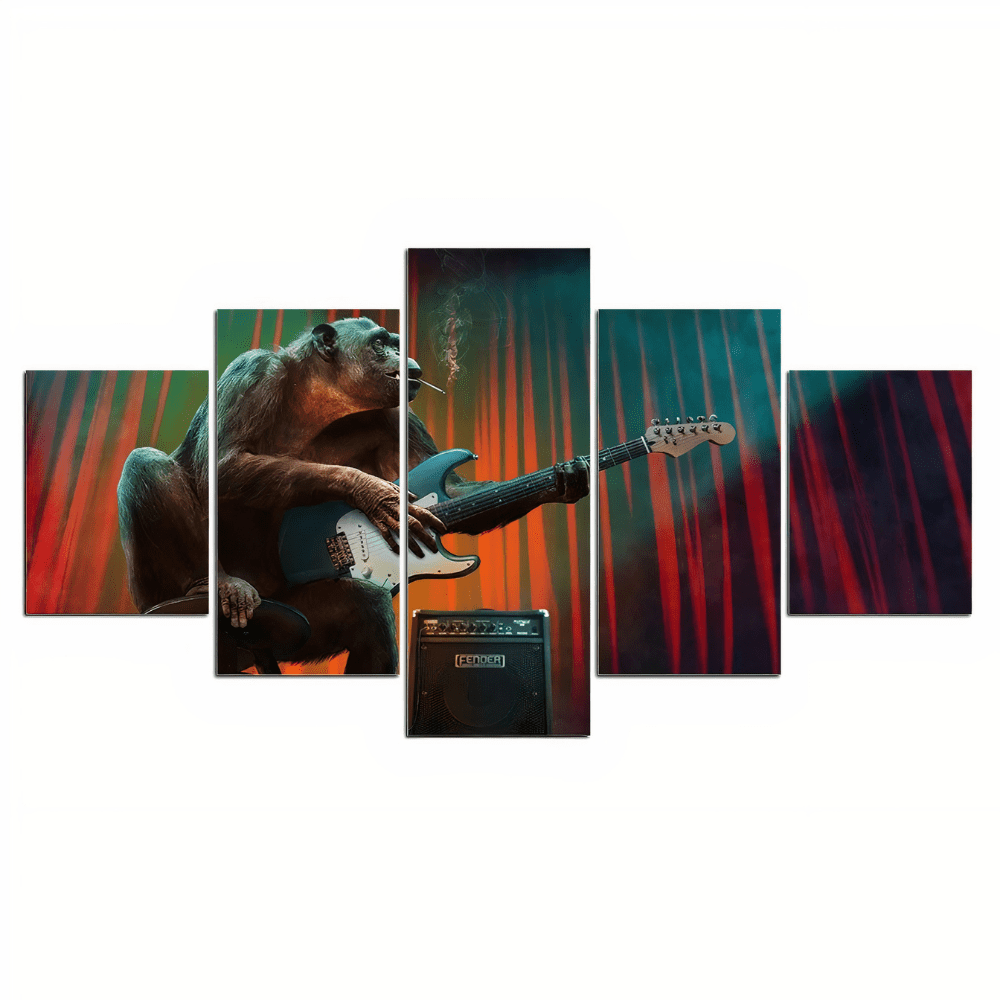 Tableau Singe Guitariste