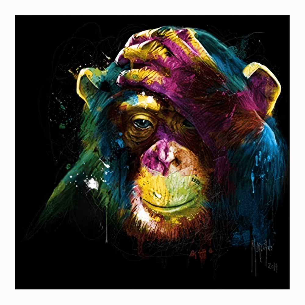 Tableau Singe Mal à la Tête