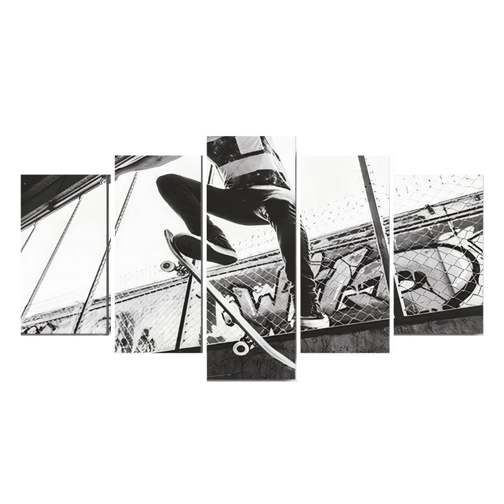 Tableau Skateboard Noir et Blanc